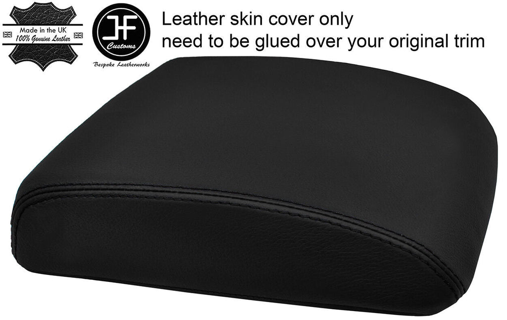 BLACK STITCH TOP GRAIN LEATHER ARMREST LID COVER FITS NISSAN PATROL Y61 97-13