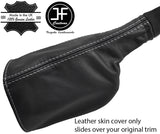GREY STITCH REAL LEATHER HANDBRAKE GAITER COVER FITS DEFENDER 90 110 STYLE 2