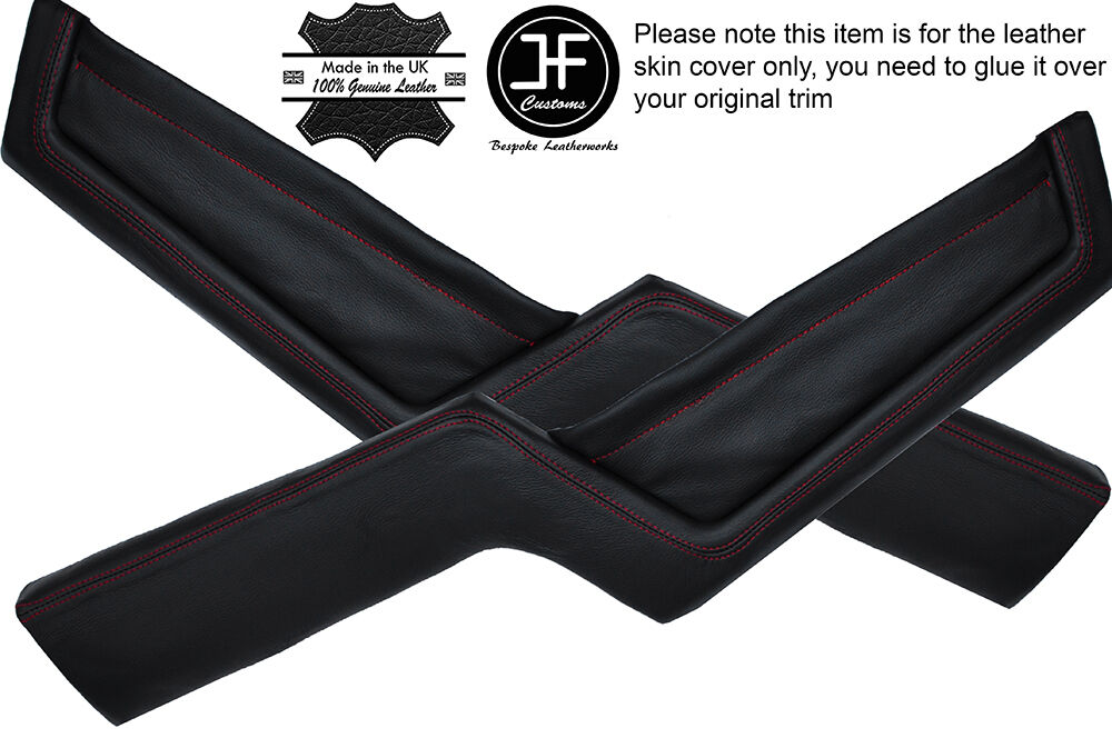 RED STITCH 2X LOWER DOOR POCKET PANEL LEATHER COVERS FITS FERRARI F355 94-99