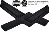 RED STITCH 2X LOWER DOOR POCKET PANEL LEATHER COVERS FITS FERRARI F355 94-99
