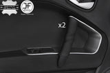 BLACK & BLACK STRIPE 2X DOOR HANDLE LEATHER COVERS FOR ALFA ROMEO MITO 08-17