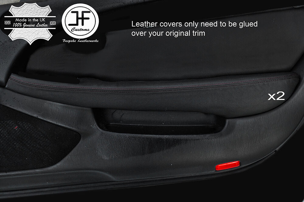 BLACK STITCH  2X FRONT DOOR ARMREST LEATHER COVERS FITS LEXUS SC 430 SC 01-09