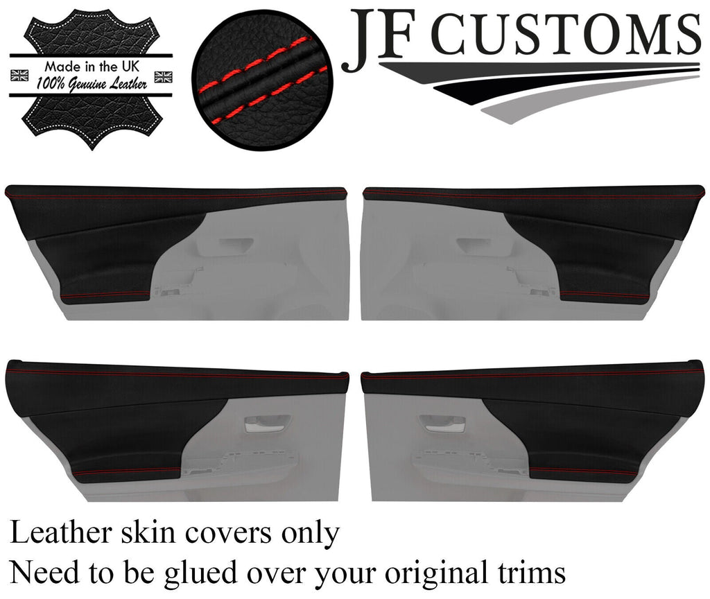 RED STITCH LEATHER 4X DOOR CARD TRIM + CAPPING COVERS FOR TOYOTA PRIUS V 11-21