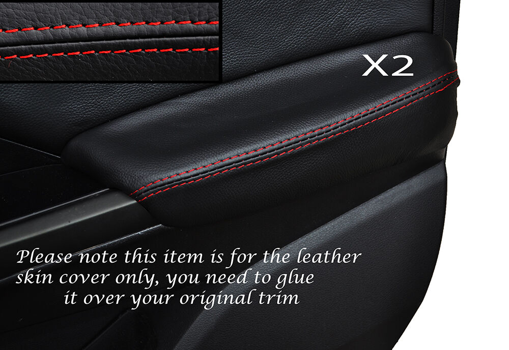 RED STITCH 2X FRONT DOOR ARMREST SKIN COVERS FITS HONDA CIVIC SE SE-T EX 12+