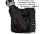 RED STITCH DSG AUTO AUTOMATIC LEATHER GAITER FITS VW GOLF MK7 VII JETTA 2013+