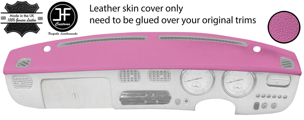 PINK  TOP GRAIN REAL LEATHER TOP DASH DASHBOARD COVER FITS NISSAN FIGARO