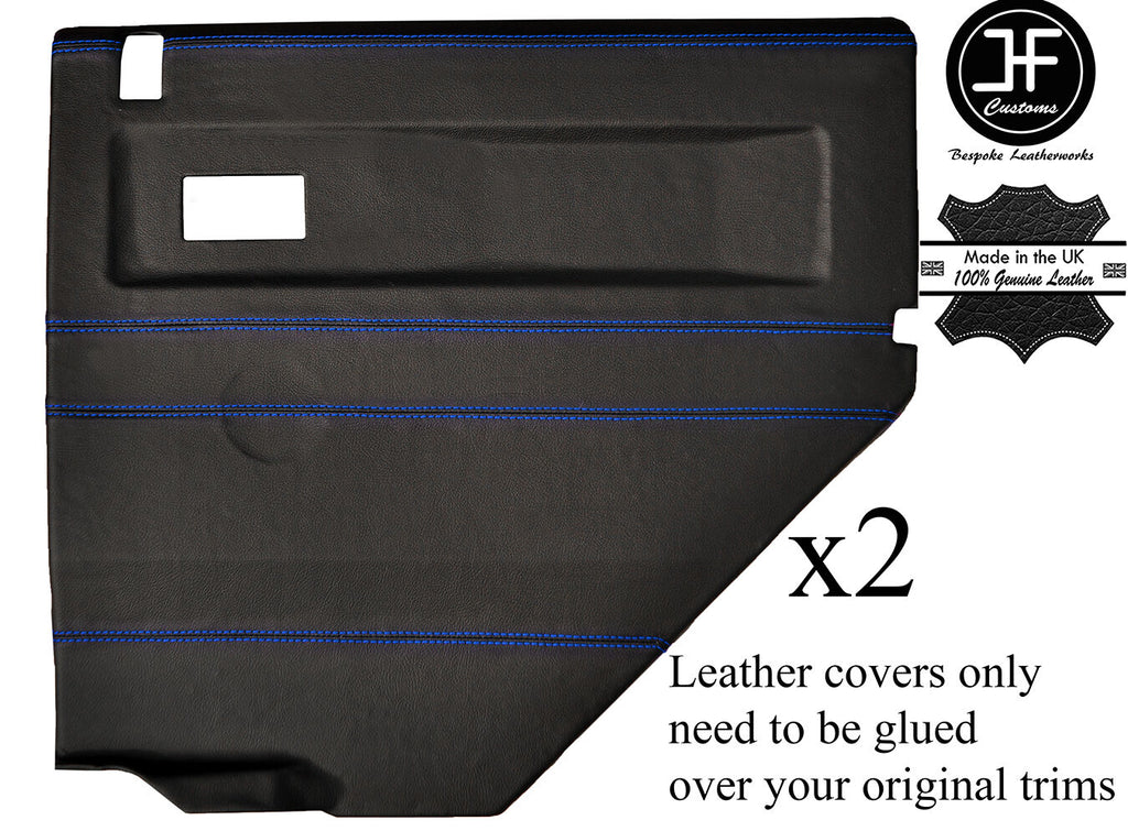 BLUE STITCH 2X REAR DOOR CARD COVERS FITS LAND ROVER DEFENDER  110 STYLE 2