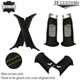 YELLOW STITCH ITALIAN LEATHER PILLAR KIT COVERS FOR BMW MINI R50 R53 01-06