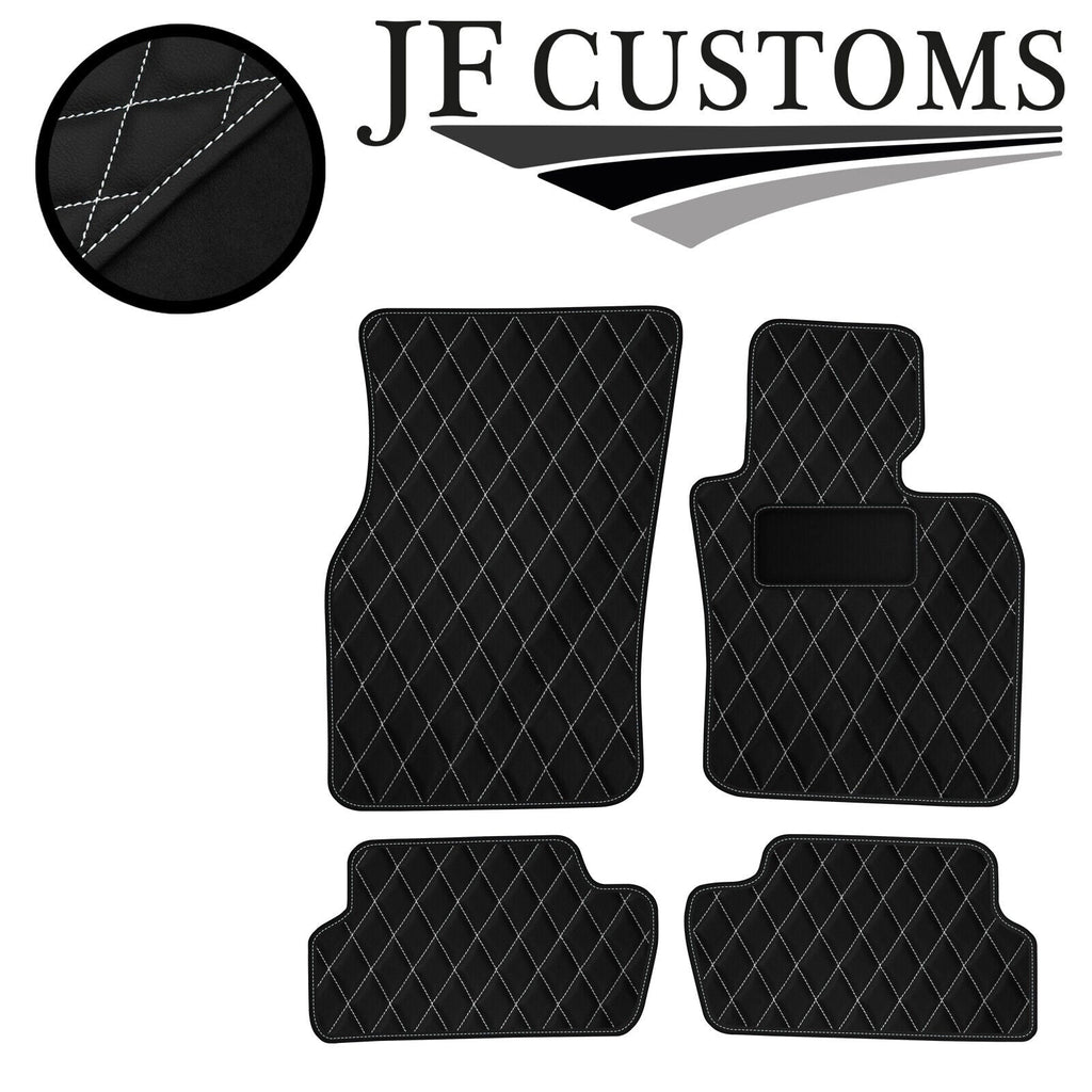 WHITE DIAMOND STITCH VINYL 4X TAILORED FLOOR CARPETS FOR BMW MINI F56 13-21 JF1