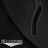 FITS CHEVROLET CAMARO 16-20 DARK RED STITCH LEATHER 2X C PILLAR COVERS