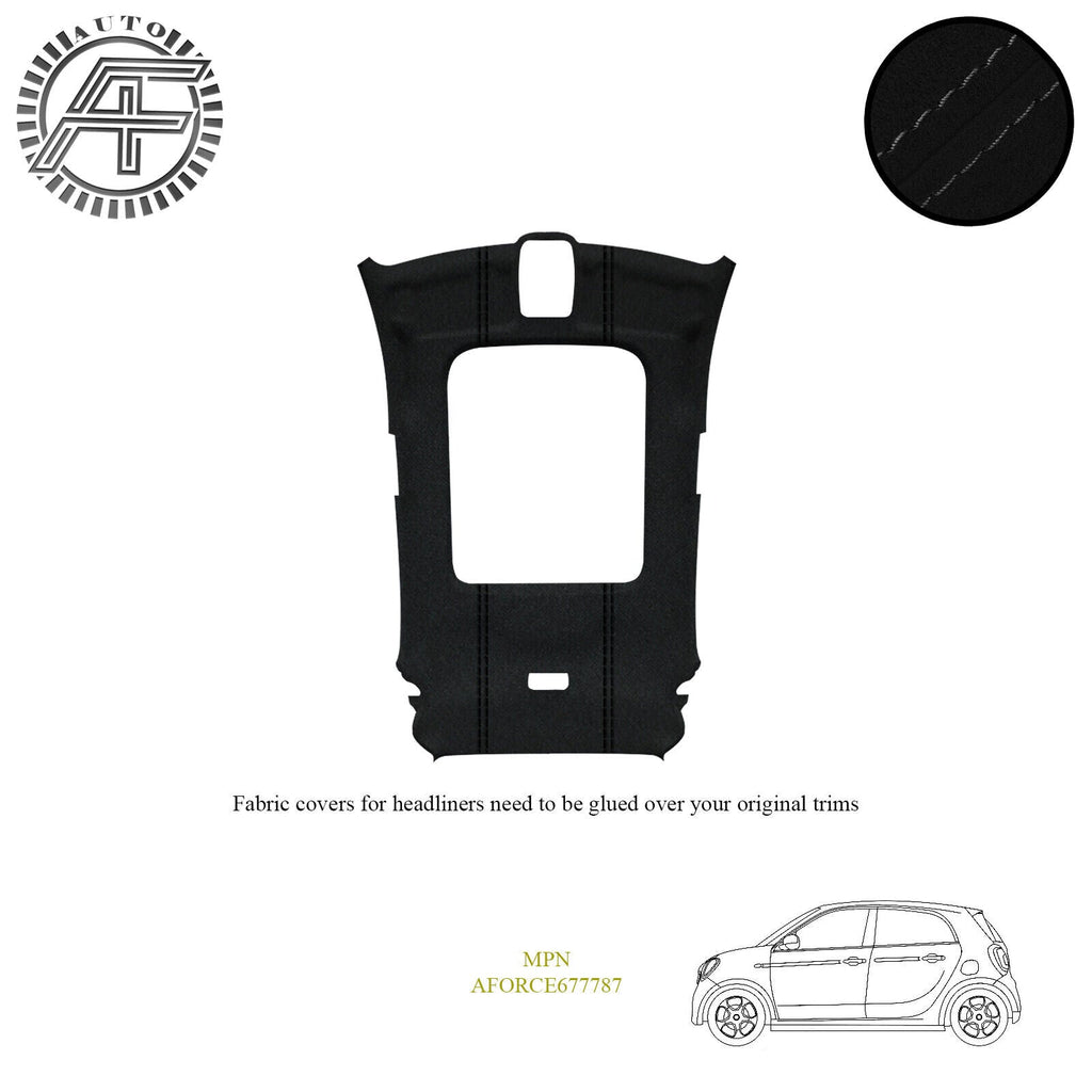 LUXE SUEDE HEADLINER COVER FOR SMART FORFOUR II W453 5 DOOR + PANORAMA 2014-2021