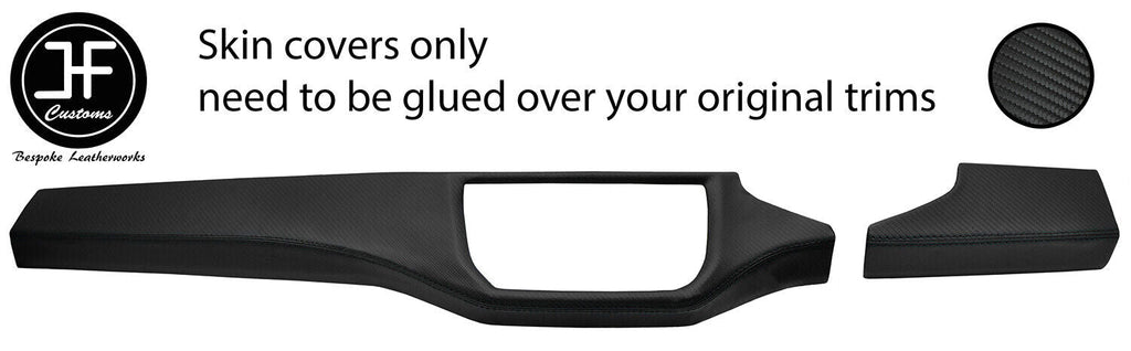 BLACK STITCH DASH TRIM KIT CARBON VINYL COVERS FOR SEAT IBIZA MK5 V 17-20