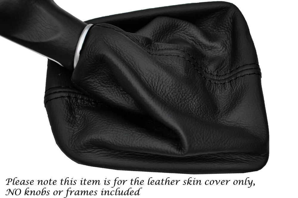 BLACK STITCHING MANUAL LEATHER GEAR GAITER FITS SEAT MII 2011-2015 CUSTOM NEW