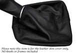 BLACK STITCHING MANUAL LEATHER GEAR GAITER FITS SEAT MII 2011-2015 CUSTOM NEW