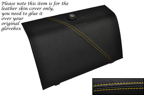 YELLOW STITCHING FITS TRIUMPH TR7 TR8 GLOVE BOX LID REAL LEATHER SKIN COVER ONLY