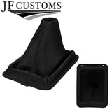 BLACK STITCH LEATHER GEAR HANDBRAKE GAITERS+FRAMES FOR FORD CAPRI MK2 MK3 78-86