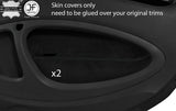 BLACK STITCH 2X FRONT DOOR CARD TRIM SUEDE COVER FITS SMART FORTWO 453 14-19