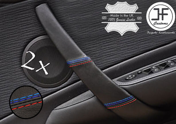 TRI STITCHING 2X DOOR HANDLE TRIM LEATHER COVERS FITS BMW E81 E82 E87 E88