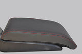 RED STITCH FITS VW TOURAN 2011+ ANTHRACITE GREY LEATHER ARMREST COVER ONLY