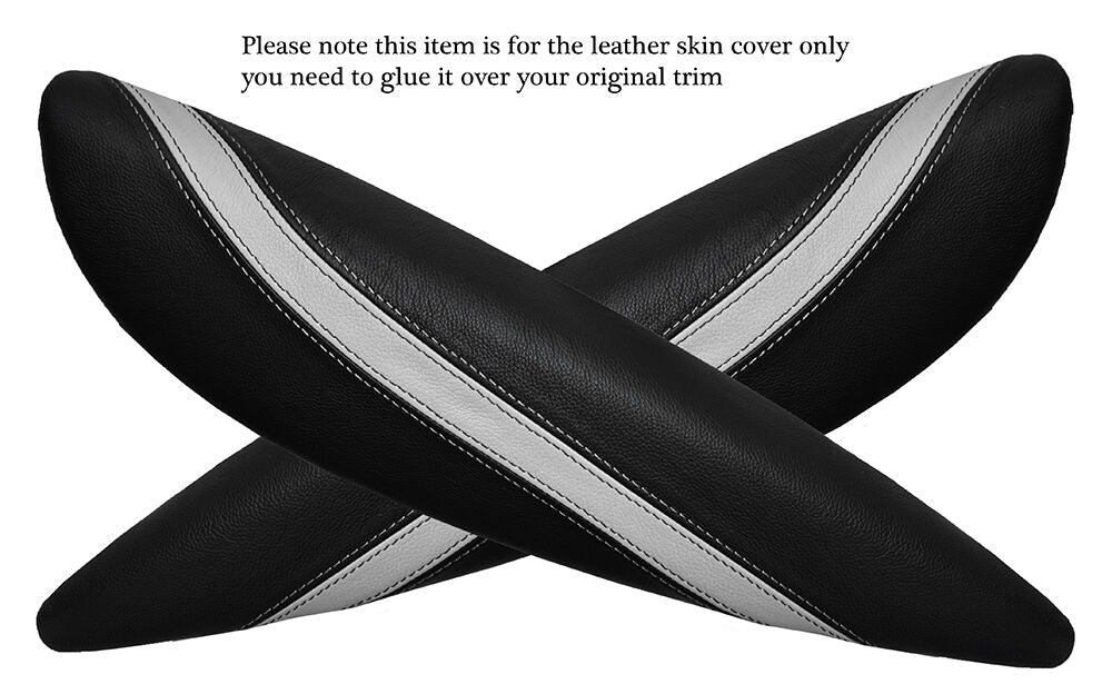 BLACK & WHITE 2X PANTHERS DOOR ARMREST SKIN COVER FITS BMW MINI COOPER R56 07-14
