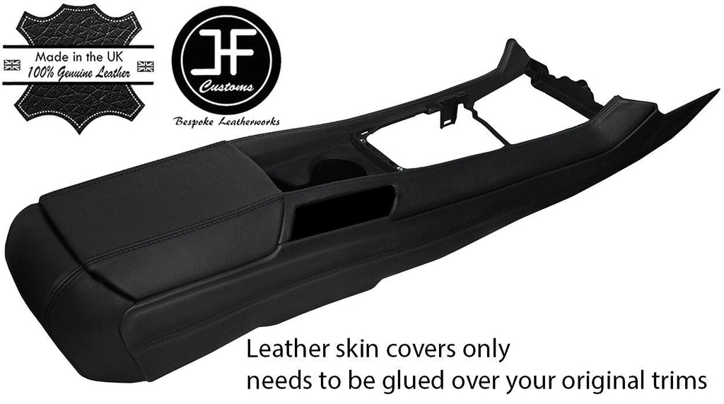 BLACK & BLACK FULL CENTRE CONSOLE & ARMREST LEATHER COVERS FITS CAMARO 10-15