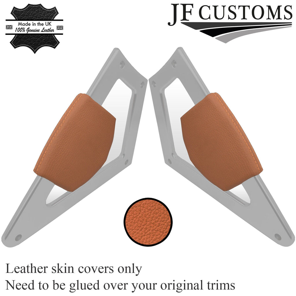 BEIGE LEATHER 2X CONSOLE KNEE PAD TRIM COVERS FOR AUDI TT MK1 1998-2006