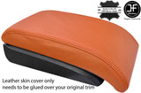 ORANGE  REAL LEATHER SLIDING  ARMREST COVER FOR VW TOURAN CADDY 2003-2010