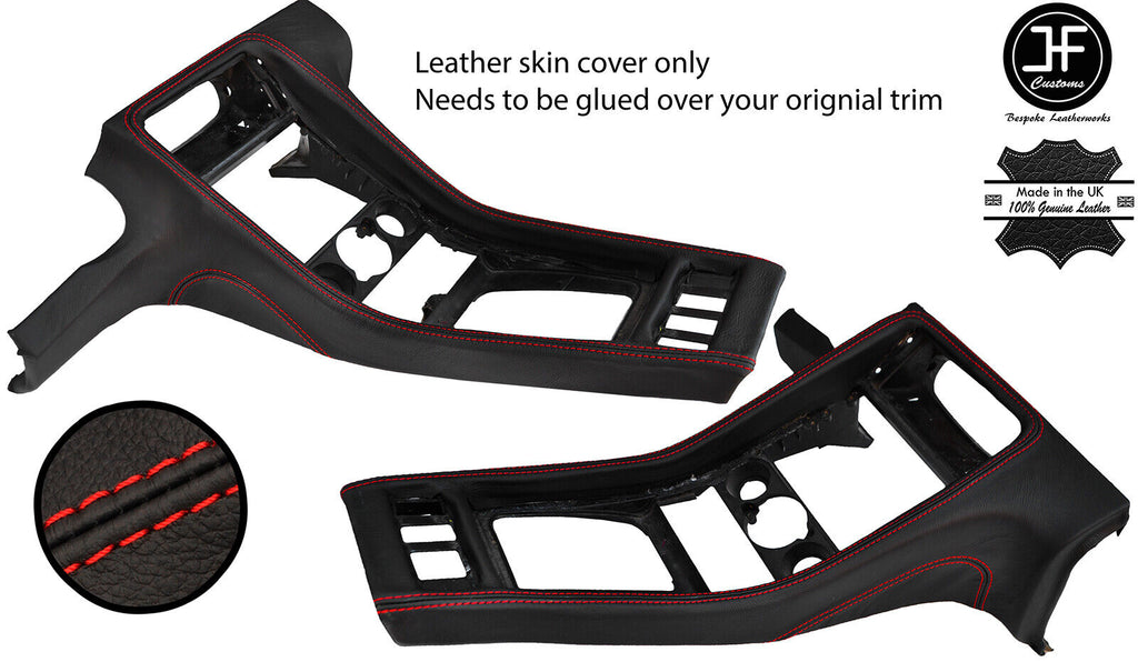 RED STITCH CENTER CONSOLE REAL LEATHER COVER FITS PORSCHE 928 90-95 STYLE 3