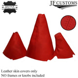 RED LEATHER GEAR HI LOW HANDBRAKE GAITER FITS LAND ROVER DISCOVERY MK1 MK2