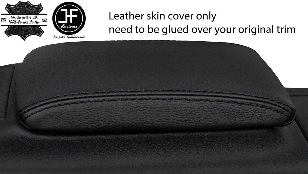 BLACK STITCH TOP GRAIN LEATHER ARMREST LID COVER FOR LEXUS IS200 IS300 98-05