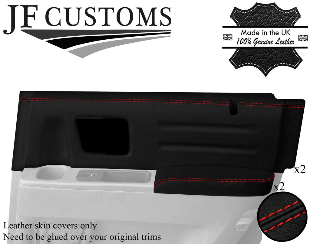 RED STITCH LEATHER 2X REAR DOOR TRIM+ARMREST COVERS FOR HONDA RIDGELINE 06-14