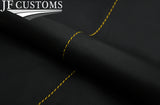 YELLOW STITCH 2X DOOR CARD TRIM LEATHER COVERS FITS FORD MUSTANG 10-14 STYLE 3