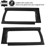 GREY STITCH 2X REAR WINDOW PANEL TRIM LEATHER COVERS FOR DEFENDER 110 CSW