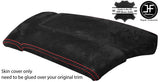 RED STITCH SLIDING ARMREST SUEDE COVER FOR BMW 5 SERIES E60 E61 2003-2011