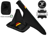 BLACK STITCH GERMAN FLAG GAITER SET COVER + FRAME FOR VW GOLF MK4 IV BORA 98-05
