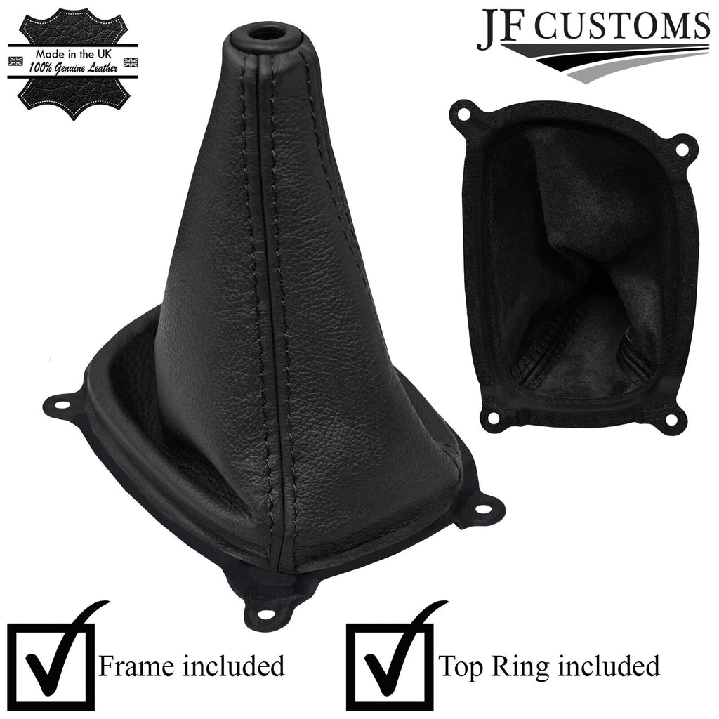 BLACK LEATHER GEAR GAITER+PLASTIC FRAME FOR HYUNDAI ACCENT MK2 LC 00-05