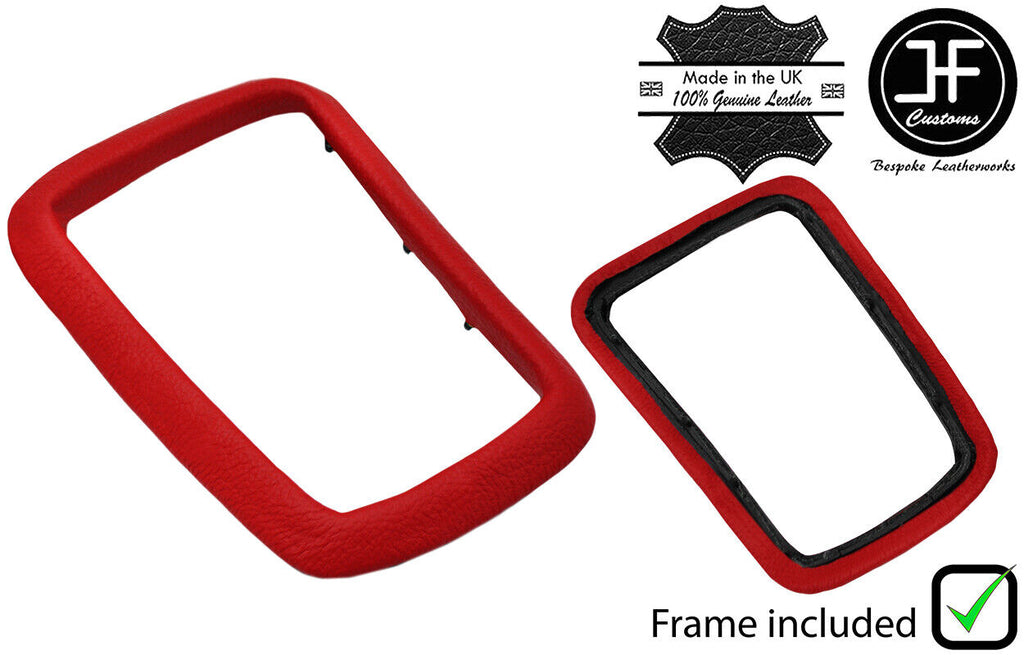 RED LEATHER AUTOMATIC GEAR SURROUND PLASTIC FRAME FITS SAAB 9-5 95 1998-2010