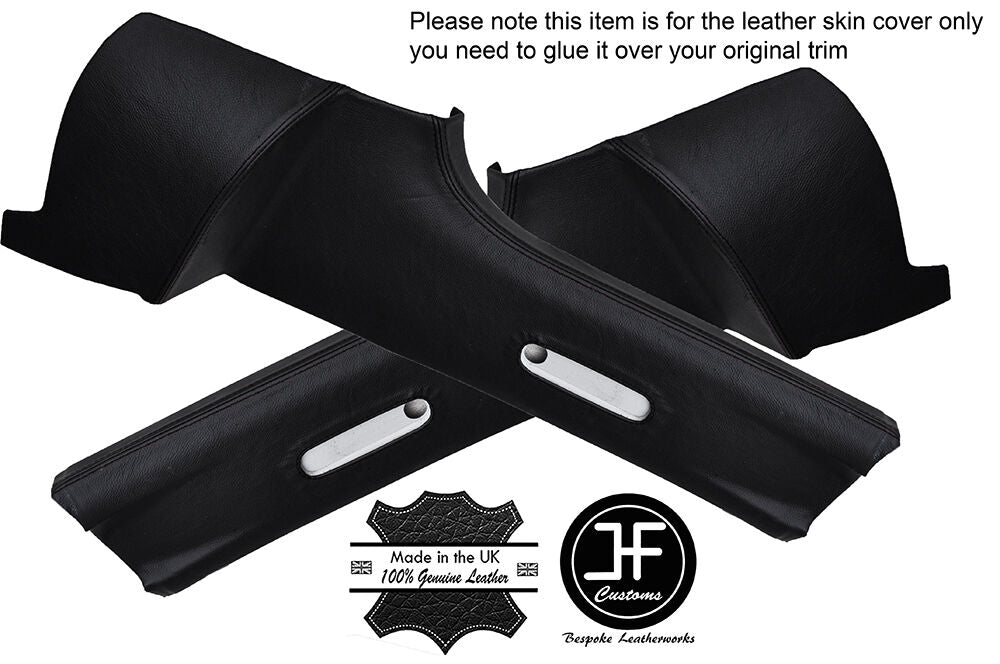 BLACK STITCH 2X B POST PILLAR LEATHER COVERS FITS VW VOLKSWAGEN CADDY MK3 05-15