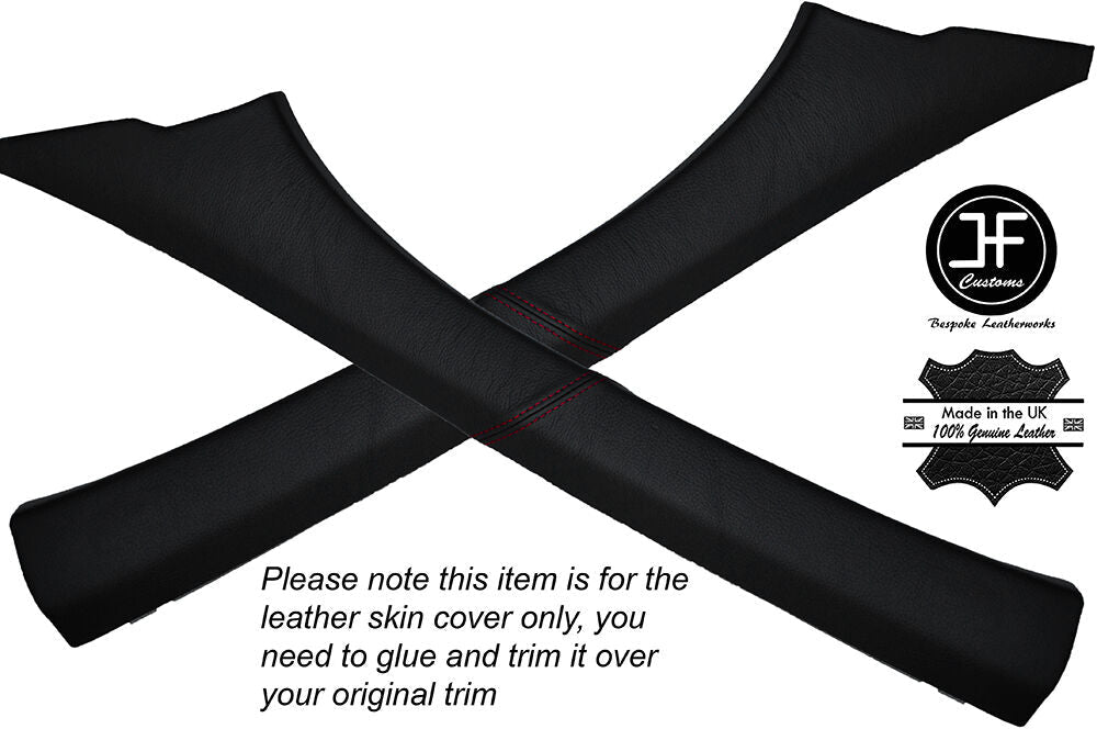 RED STITCH 2X A PILLAR SKIN COVER FITS VAUXHALL OPEL ASTRA MK5 H 2004-2009