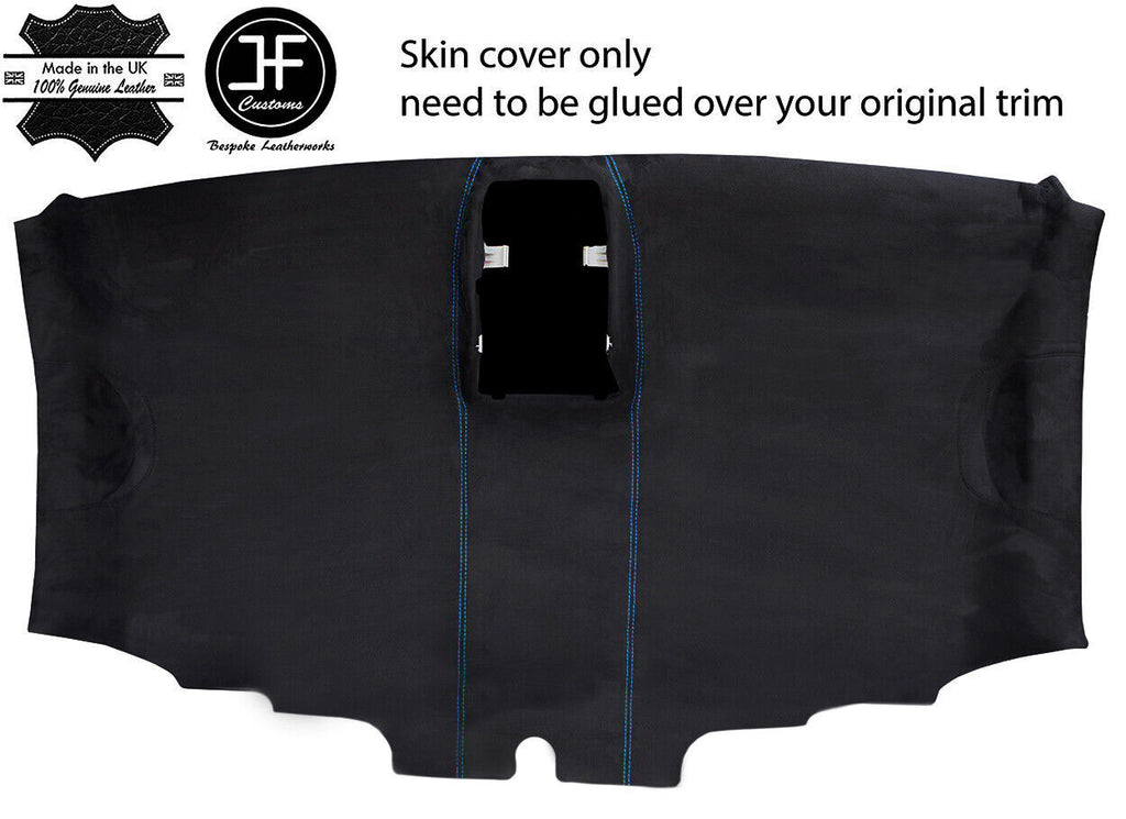 BLUE STITCH ROOF HEADLINING LUXE SUEDE COVER FOR VW T6 TRANSPORTER VAN 16-19 JF1