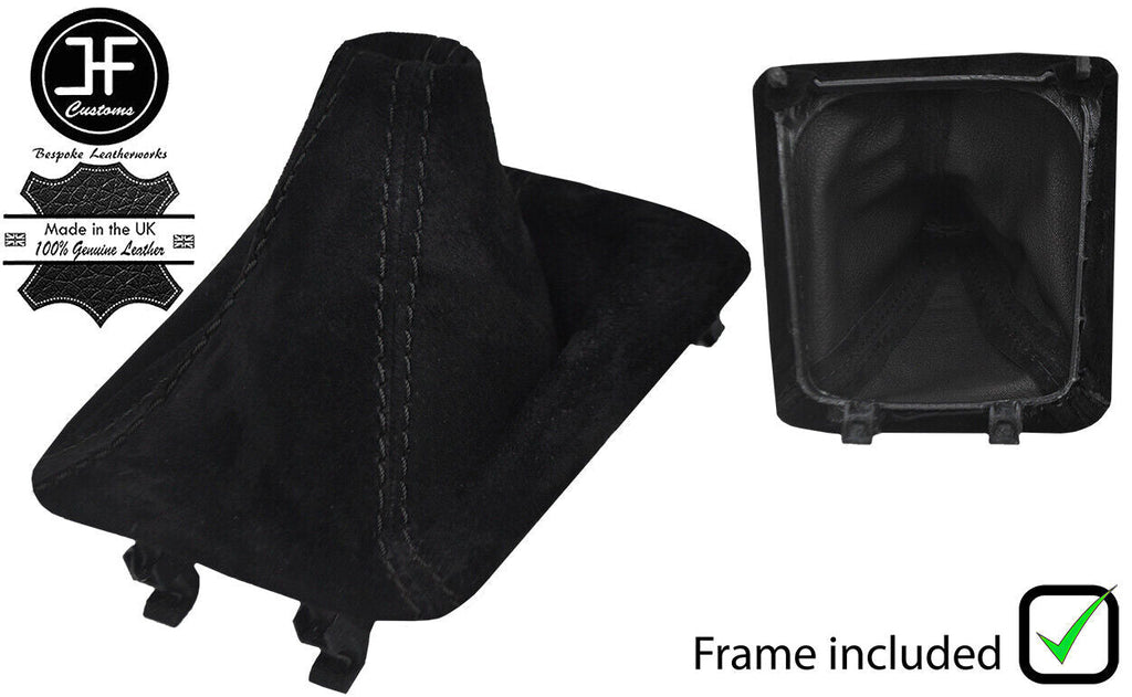 BLACK STITCH SUEDE GEAR GAITER+PLASTIC FRAME FOR PORSCHE CAYMAN 981 12-16