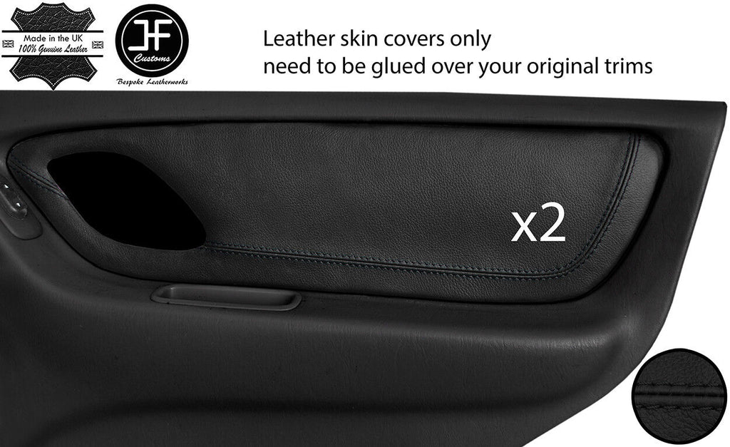BLACK STITCH 2X REAR DOOR CARD TRIM LEATHER COVERS FITS MAZDA TRIBUTE 01-07