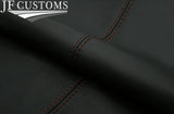 BROWN STITCH & CROSS STITCH LEATHER 2X DOOR HANDLE COVERS FOR TRIUMPH TR7 76-82