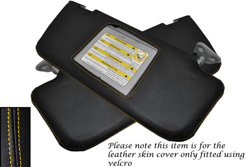 YELLOW STITCH FITS MAZDA RX8 2003-2012 2X SUN VISORS LEATHER SKIN COVERS ONLY