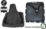 BLACK STITCH LEATHER GEAR GAITER PLASTIC FRAME FOR SUBARU IMPREZA WRX STI 08-14