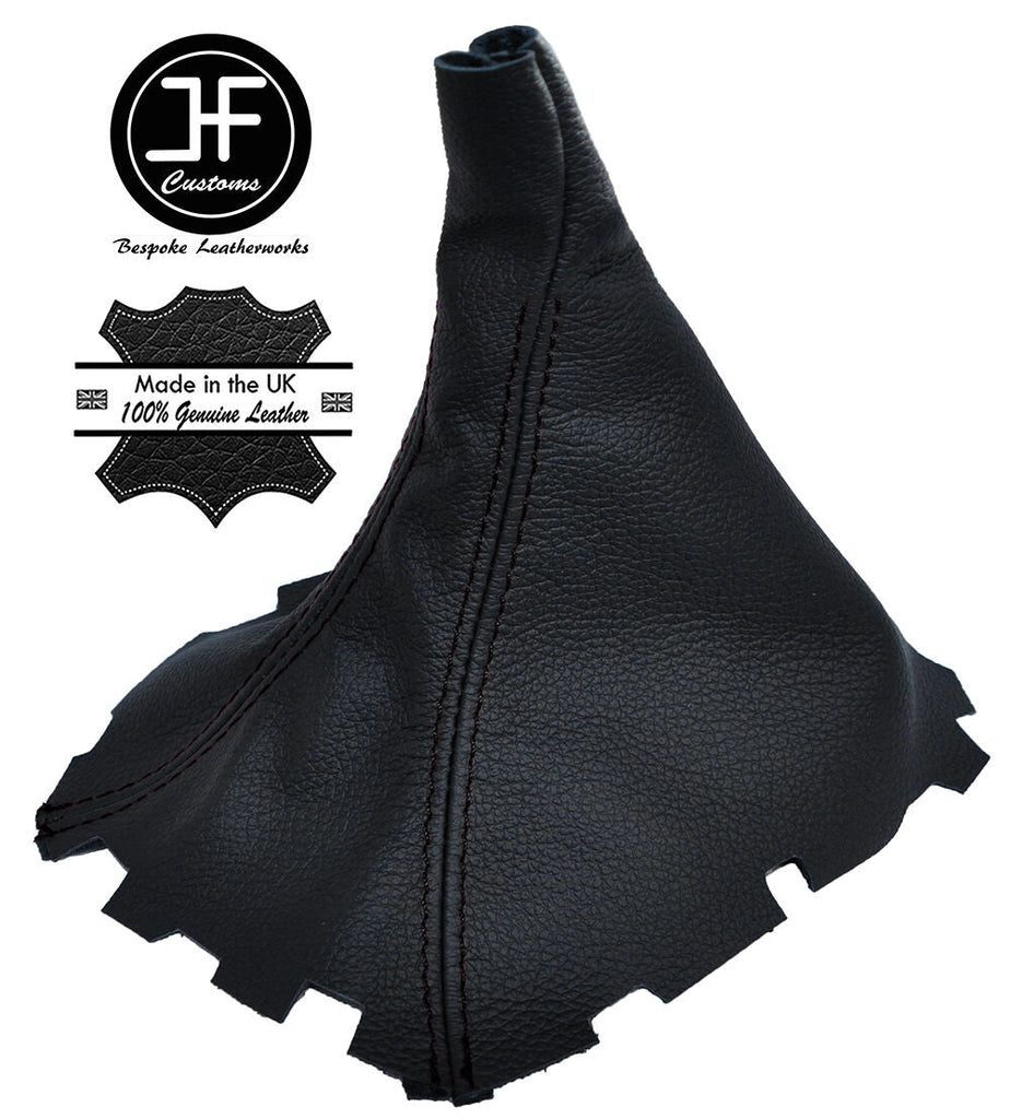 BLACK STITCHING MANUAL LEATHER GEAR GAITER FITS MERCEDES C CLASS W204 2007-2014