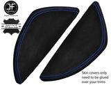 BLUE STITCH 2X  DASH END SIDE TRIM SUEDE COVERS FITS VW T5 TRANSPORTER 03-11