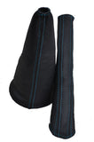 FITS CITROEN SAXO VTR VTS LEATHER 2x GAITERS  L BLUE STITCH MADE IN UK