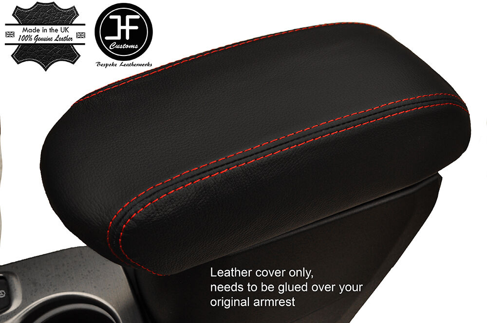 RED STITCH ARMREST LEATHER COVER FITS FIAT 500X 500 X  2014-2017 MADE IN UK
