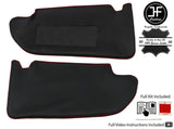 RED CROSS STITCH 2X SUN VISORS REAL LEATHER COVERS FOR VOLVO XC90 2002-2014